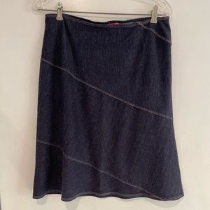 Betsey Johnson/betseyville faux denim stretch skirt. A-lime, size L